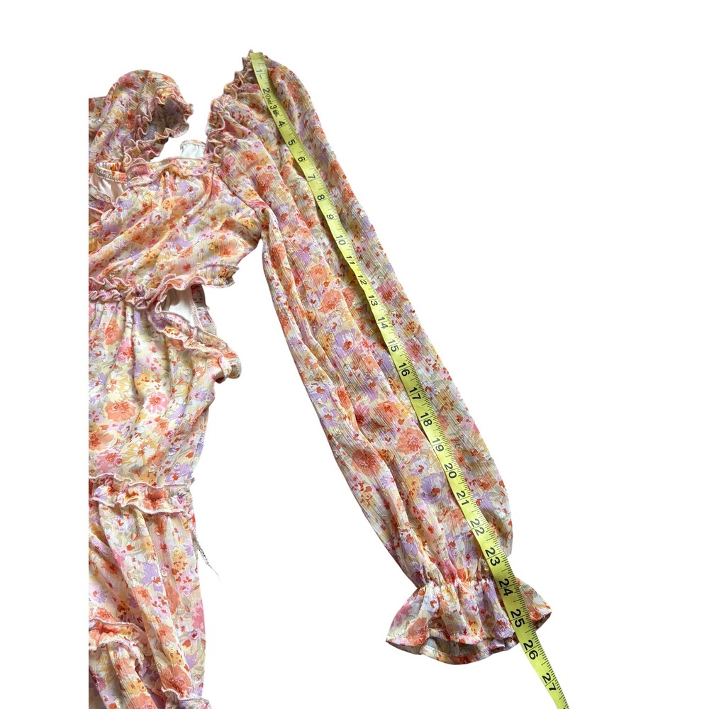 Jessica Simpson‎ Womens M Floral Ruffle Tiered Dress Boho Cottagecore Cutout - Picture 10 of 10